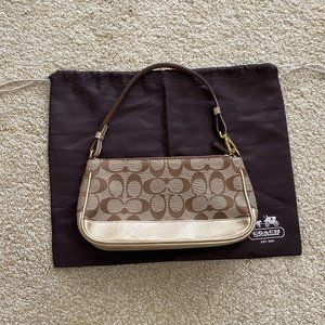Coach Y2K Demi Purse Vintage Gold and Tan